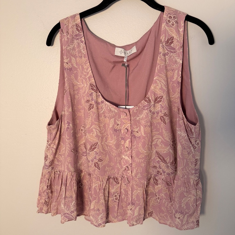Anthropologie Wayf Romantic Floral Peplum Blouse (XL) NWT Cottagecore Feminine - Picture 2 of 14